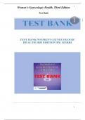 Women’s Gynecologic Health, Third Edition Test Bank by KERRI