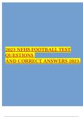 2023 NFHS FOOTBALL TEST QUESTIONS AND CORRECT ANSWERS 2023