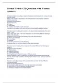 ATI Mental Health Proctored Exam Practice Questions with 100&percnt; Correct Answers&period;