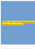 TNCC final exam 70 questions and verified answers 2023.