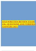 ATLS WRITTEN REVIEW EXAM 130+ QUESTIONS AND VERIFIED ANSWERS 2023.