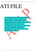ATI PHARMACOLOGY PROCTORED ASSESSMENT SOLUTION PACK FINALS/RN COMPREHENSIVE PREDICTOR ALL FORM A,B &C WITH  COMPLETE SOLUTION $ATI COMMUNITY HEALTH ALL SETS OF  EXAMS GRADED A(OVER 40 DIFFERENT UPDATED 2021-2022  EXAMS GRADED A)