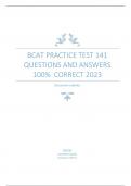 BCAT PRACTICE TEST 141  QUESTIONS AND ANSWERS  100&percnt; CORRECT 2023