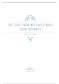 ATI TEAS 7 SCIENCE QUESTIONS 100% CORRECT