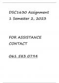 DSC1630 Assignment 1 Semester 2 2023