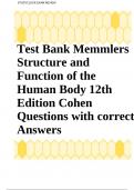  TEST BANK FOR MEMMLER'S STRUCTURE AND FUNCTION OF THE HUMAN BODY 12TH EDITION COHEN