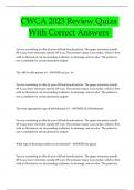 CWCA 2023 Review Quizs  With Correct Answers