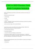CWCA 2023 Practice Test  With Complete Solution