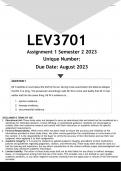 LEV3701 Assignment 1 (ANSWERS) Semester 2 2023 - DISTINCTION GUARANTEED