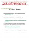 NUR 2407&sol;NUR 2407 PHARMACOLOGY EXAM 1 LATEST 2023-2024 RASMUSSEN UNIVERSITY CORRECT QUESTIONS AND ANSWERS GRADED A&plus;