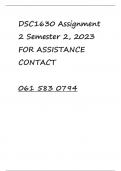 DSC1630 Assignment 2 Semester 2 2023