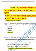 &lpar;NGN&rpar; ATI RN COMPREHENSIVE PREDICTOR RETAKE Q & As LATEST RETAKE EXAM GUARANTEED SUCCESS 2022&sol;2023 HIGHLY RATED A&plus; SCORE &lpar;NGN&rpar;