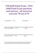 NSG6440 Final Exam / NSG 6440 Final Exam questions and answers_ all answered correctly 70 out of 70