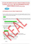 ATI RN PHARMACOLOGY PROCTORED FINAL EXAM BUNDLE ACTUAL EXAM 2024 COMPLETE 500 QUESTIONS AND CORRECT DETILED ANSWERS &lpar;VERIFIED ANSWERS&rpar; &vert;ALREADY GRADED A&plus;&vert;&vert; BRAND NEW&excl;&excl;
