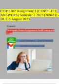 COM3702 Assignment 1 &lpar;COMPLETE ANSWERS&rpar; Semester 2 2023 &lpar;269431&rpar; - DUE 8 August 2023