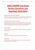 ANCC PMHNP Cert Exam Review Questions and Questions 2023/2024
