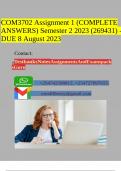 COM3702 Assignment 1 (COMPLETE ANSWERS) Semester 2 2023 (269431) - DUE 8 August 2023