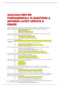 2023&sol;2024 HESI RN FUNDAMENTALS V1 QUESTIONS & ANSWERS LATEST UPDATE A GRADE