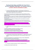 Nursing Jurisprudence and Ethics for Texas Nurses ACTUAL Questions WITH 100&percnt; ACCURATE Answers LATEST UPDATE 2023&sol;2024&period;&lpar;Verified&rpar;