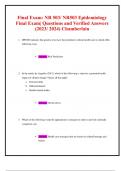 Final Exam: NR 503/ NR503 Epidemiology Final Exam| Questions and Verified Answers (2023/ 2024) Chamberlain