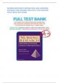 Exam (elaborations) Nursing Research Generating and Assessing Evidence for Nursing Practice 11th Edition Polit Beck Test Bank|ISBN-13:9781975110642|Complete Guide A+