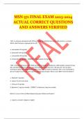 MSN 571 FINAL EXAM 2023-2024 ACTUAL CORRECT QUESTIONS AND ANSWERS VERIFIED