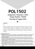 POL1502 Assignment 2 (ANSWERS) Semester 2 2023 - DISTINCTION GUARANTEED