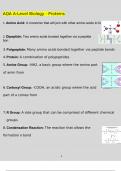AQA A-Level Biology - Proteins Questions and Answers Latest (2023 / 2024) (Verified Answers)