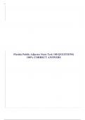 Florida Public Adjuster State Test&vert; 100 QUESTIONS&vert; 100&percnt; CORRECT ANSWERS
