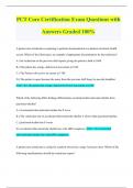 PCT Core Certification Exam Questions with Answers Graded 100%