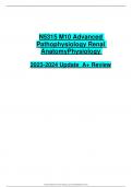 N5315 M10 Advanced  Pathophysiology Renal  AnatomyPhysiology 2023-2024 Update A+ Review