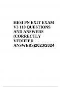HESI PN EXIT EXAM V3 110 QUESTIONS AND ANSWERS (CORRECTLY VERIFIED ANSWERS)2023/2024