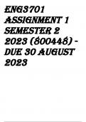 ENG3701 Assignment 1 Semester 2 2023 &lpar;800448&rpar; - DUE 30 August 2023