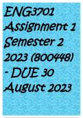 ENG3701 Assignment 1 Semester 2 2023 &lpar;800448&rpar; - DUE 30 August 2023