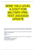 SERE 100&period;2 LEVEL A COCT FOR MILITARY-PRE-TEST 2023&sol;2024 UPDATE