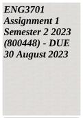 ENG3701 Assignment 1 Semester 2 2023 &lpar;800448&rpar; - DUE 30 August 2023