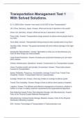 Transportation Management Test 1 With Solved Solutions&period;