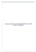 Insurance Adjuster Exam&vert; 203 QUESTIONS&vert; 16 PAGES&vert; WELL ANSWERED