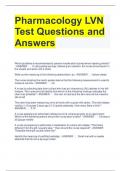 Pharmacology LVN Test Questions and Answers 