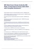 MD State Exam Study Guide &lpar;for MD State Jurisprudence Exam&rpar; 2023-2024 with Complete Solutions