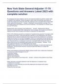 New York State General Adjuster 17-70 Questions and Answers Latest 2023 with complete solution