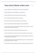 Texas Class A Barber written exam 2023 with 100&percnt; correct answers