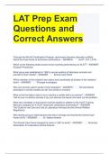 LAT Prep Exam Questions and Correct Answers 