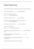  Barber Written Exam 2023 with 100&percnt; correct answers