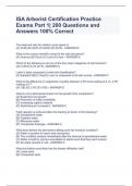 ISA Arborist Certification Practice Exams Part 1| 200 Questions and Answers 100% Correct