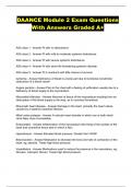 DAANCE Module 2 Exam Questions With Answers Graded A&plus;