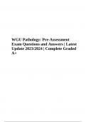 WGU Pathology; Pre-Assessment Questions With Answers | Latest Update | Complete 2023/2024 (Graded A+)