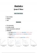 Grade 12 Statistic Math metacog notes IEB