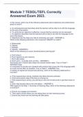 Module 7 TESOL&sol;TEFL Correctly Answered Exam 2023&period;
