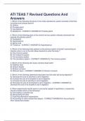 ATI TEAS 7 Revised Questions And  Answers